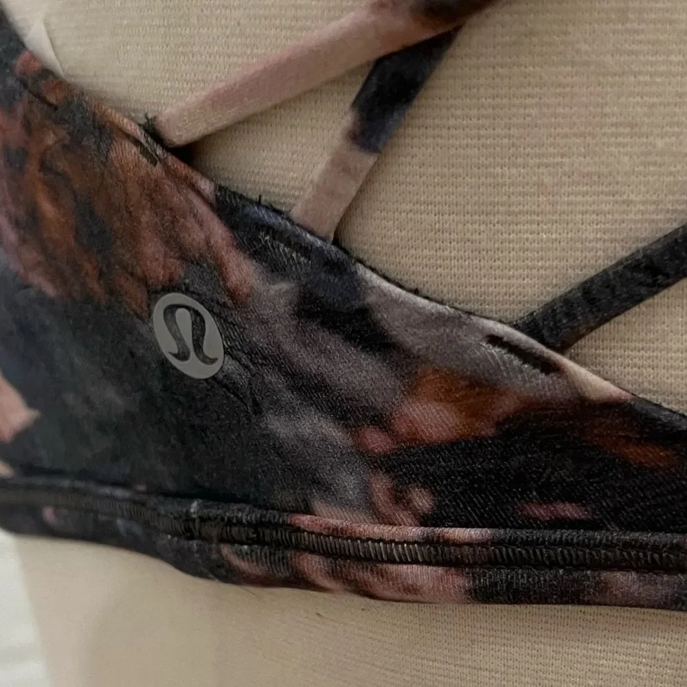 Lululemon Free To Be Bra Wild Frosted Multi Rose Size 2